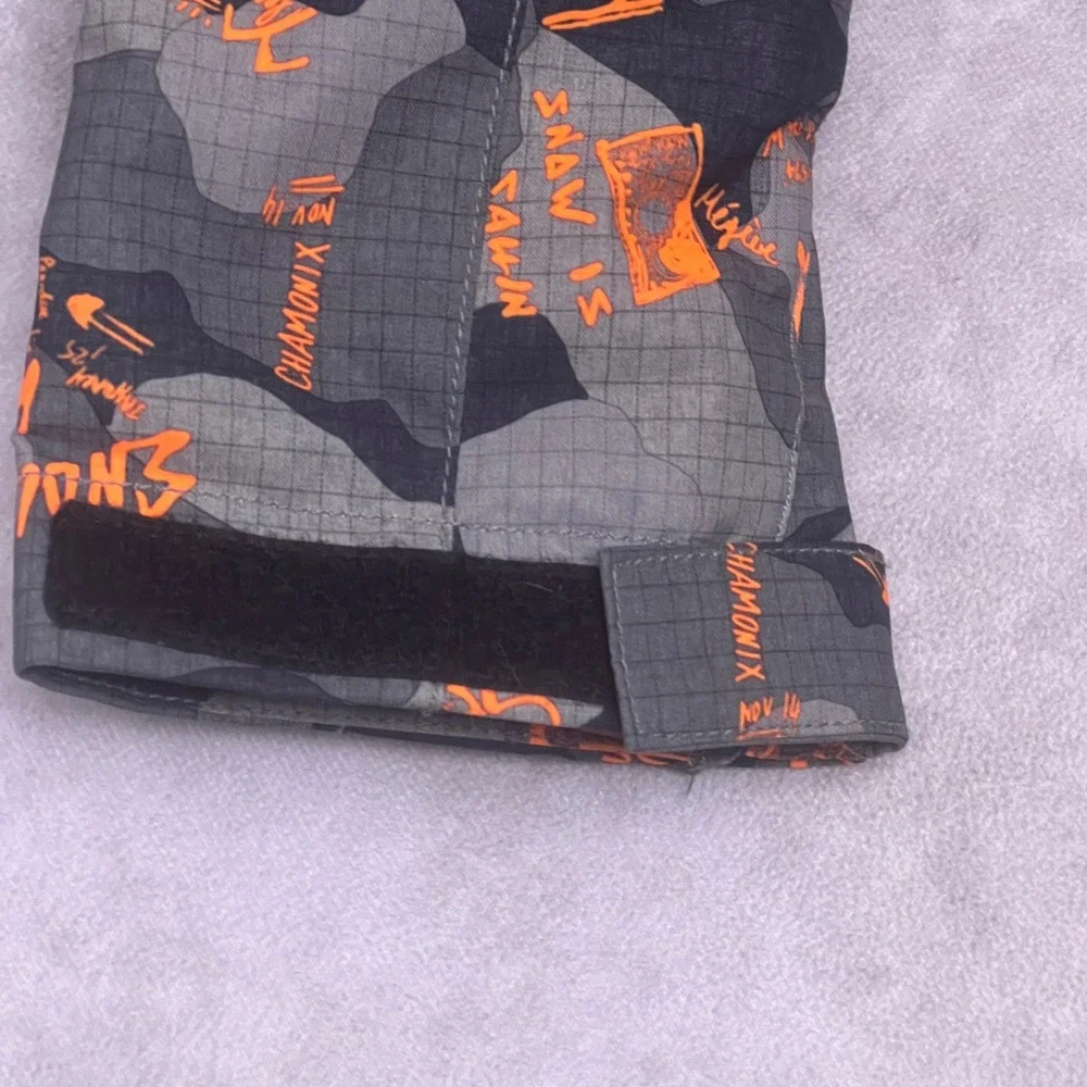 Quiksilver Snow Jacket Kids 4-5 Grey Orange Camo Excellent DryFlight 10K Grow